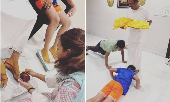 नातियों ने Rajnikant के छूए पैर...तो बेटी ने लगाया महावर, ट्रेडिशनल अंदाज में सुपरस्टार ने परिवार संग मनाई दिवाली