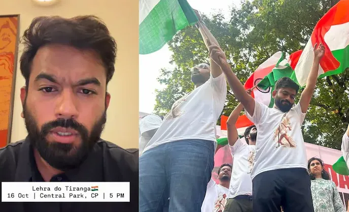 CJP Protest Delhi, Abhijeet Dipke, Central Park Connaught Place, Gyanesh Kumar, Lehra Do Tiranga